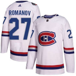 Men's Alexander Romanov Montreal Canadiens Adidas 100 Classic Jersey - Authentic White