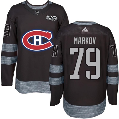 Men's Andrei Markov Montreal Canadiens 1917- 100th Anniversary Jersey - Authentic Black