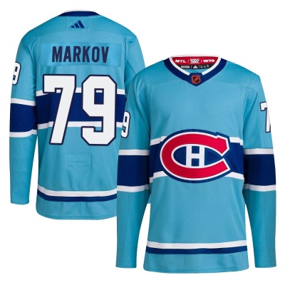 Men's Andrei Markov Montreal Canadiens Adidas Reverse Retro 2.0 Jersey - Authentic Light Blue