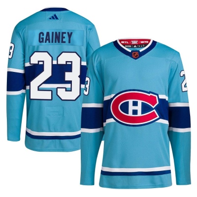 Men's Bob Gainey Montreal Canadiens Adidas Reverse Retro 2.0 Jersey - Authentic Light Blue