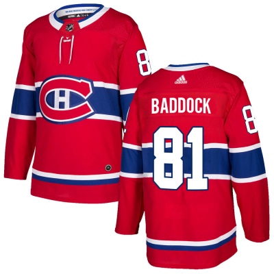 Men's Brandon Baddock Montreal Canadiens Adidas Home Jersey - Authentic Red