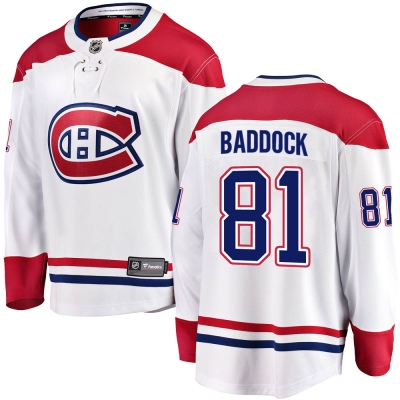 Men's Brandon Baddock Montreal Canadiens Fanatics Branded Away Jersey - Breakaway White