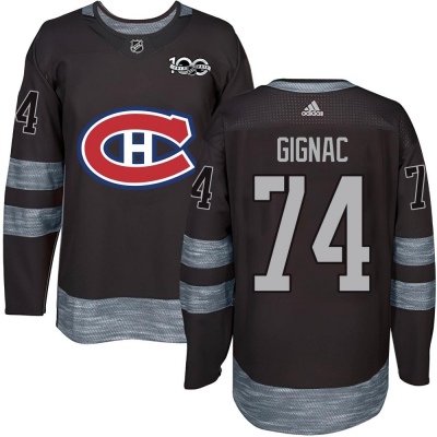Men's Brandon Gignac Montreal Canadiens 1917- 100th Anniversary Jersey - Authentic Black