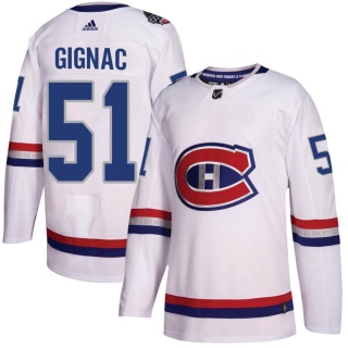Men's Brandon Gignac Montreal Canadiens Adidas 100 Classic Jersey - Authentic White