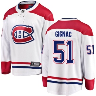 Men's Brandon Gignac Montreal Canadiens Fanatics Branded Away Jersey - Breakaway White