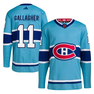 Men's Brendan Gallagher Montreal Canadiens Adidas Reverse Retro 2.0 Jersey - Authentic Light Blue