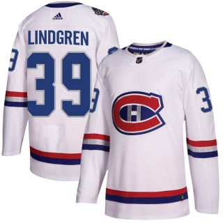 Men's Charlie Lindgren Montreal Canadiens Adidas 100 Classic Jersey - Authentic White