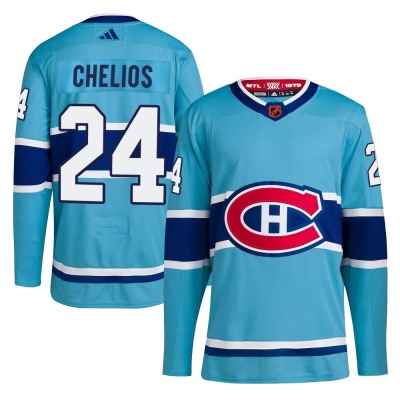 Men's Chris Chelios Montreal Canadiens Adidas Reverse Retro 2.0 Jersey - Authentic Light Blue
