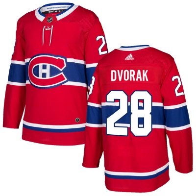 Men's Christian Dvorak Montreal Canadiens Adidas Home Jersey - Authentic Red