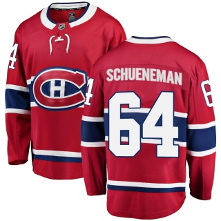 Men's Corey Schueneman Montreal Canadiens Fanatics Branded Home Jersey - Breakaway Red