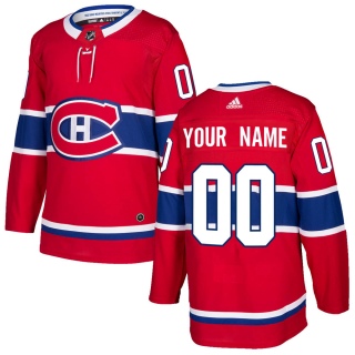 Men's Custom Montreal Canadiens Adidas Custom Home Jersey - Authentic Red