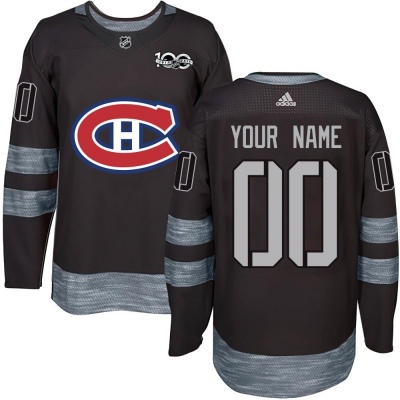 Men's Custom Montreal Canadiens Custom 1917- 100th Anniversary Jersey - Authentic Black