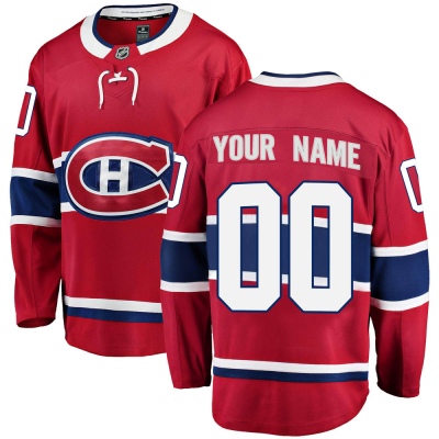Men's Custom Montreal Canadiens Fanatics Branded Custom Home Jersey - Breakaway Red