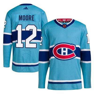 Men's Dickie Moore Montreal Canadiens Adidas Reverse Retro 2.0 Jersey - Authentic Light Blue