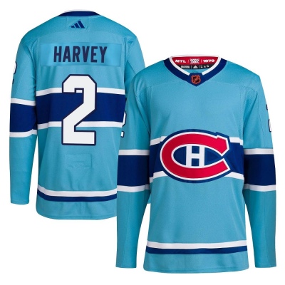 Men's Doug Harvey Montreal Canadiens Adidas Reverse Retro 2.0 Jersey - Authentic Light Blue