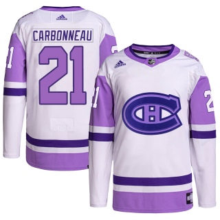 Men's Guy Carbonneau Montreal Canadiens Adidas Hockey Fights Cancer Primegreen Jersey - Authentic White/Purple