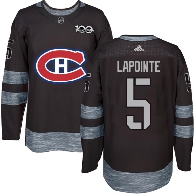 Men's Guy Lapointe Montreal Canadiens 1917- 100th Anniversary Jersey - Authentic Black
