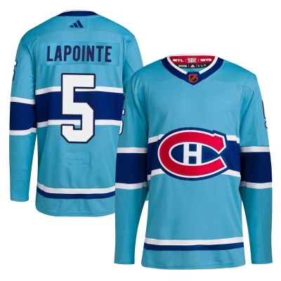 Men's Guy Lapointe Montreal Canadiens Adidas Reverse Retro 2.0 Jersey - Authentic Light Blue