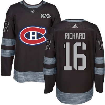 Men's Henri Richard Montreal Canadiens 1917- 100th Anniversary Jersey - Authentic Black