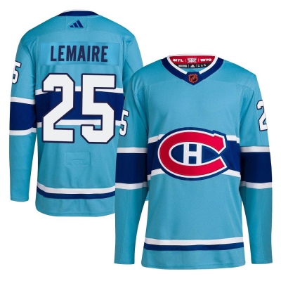 Men's Jacques Lemaire Montreal Canadiens Adidas Reverse Retro 2.0 Jersey - Authentic Light Blue