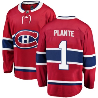 Men's Jacques Plante Montreal Canadiens Fanatics Branded Home Jersey - Breakaway Red