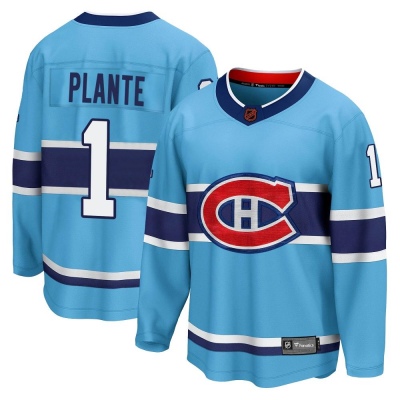 Men's Jacques Plante Montreal Canadiens Fanatics Branded Special Edition 2.0 Jersey - Breakaway Light Blue
