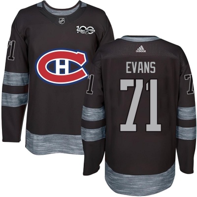 Men's Jake Evans Montreal Canadiens 1917- 100th Anniversary Jersey - Authentic Black