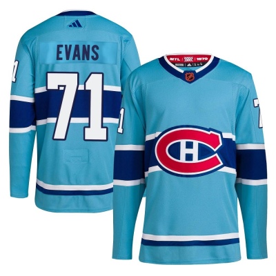 Men's Jake Evans Montreal Canadiens Adidas Reverse Retro 2.0 Jersey - Authentic Light Blue