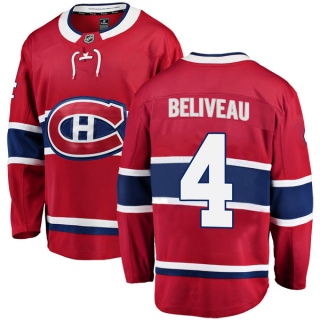 Men's Jean Beliveau Montreal Canadiens Fanatics Branded Home Jersey - Breakaway Red