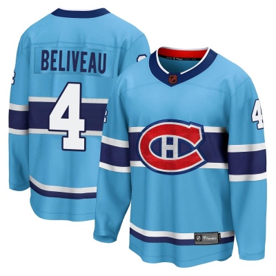 Men's Jean Beliveau Montreal Canadiens Fanatics Branded Special Edition 2.0 Jersey - Breakaway Light Blue