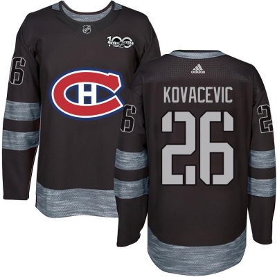 Men's Johnathan Kovacevic Montreal Canadiens 1917- 100th Anniversary Jersey - Authentic Black