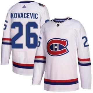 Men's Johnathan Kovacevic Montreal Canadiens Adidas 100 Classic Jersey - Authentic White
