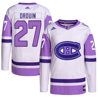 Men's Jonathan Drouin Montreal Canadiens Adidas Hockey Fights Cancer Primegreen Jersey - Authentic White/Purple