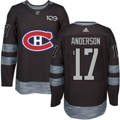 Men's Josh Anderson Montreal Canadiens 1917- 100th Anniversary Jersey - Authentic Black