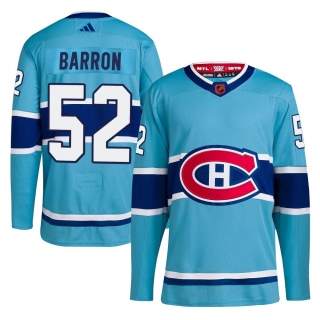 Men's Justin Barron Montreal Canadiens Adidas Reverse Retro 2.0 Jersey - Authentic Light Blue