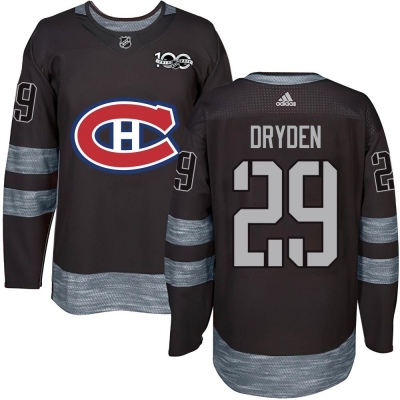 Men's Ken Dryden Montreal Canadiens 1917- 100th Anniversary Jersey - Authentic Black
