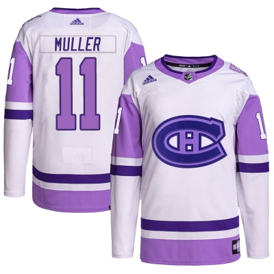 Men's Kirk Muller Montreal Canadiens Adidas Hockey Fights Cancer Primegreen Jersey - Authentic White/Purple