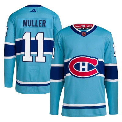 Men's Kirk Muller Montreal Canadiens Adidas Reverse Retro 2.0 Jersey - Authentic Light Blue