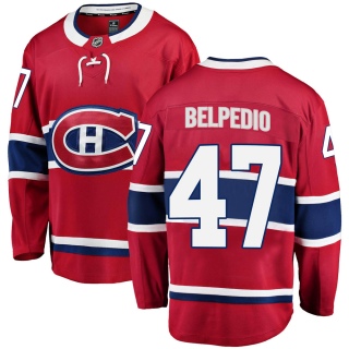 Men's Louie Belpedio Montreal Canadiens Fanatics Branded Home Jersey - Breakaway Red
