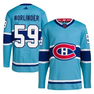 Men's Mattias Norlinder Montreal Canadiens Adidas Reverse Retro 2.0 Jersey - Authentic Light Blue