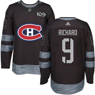 Men's Maurice Richard Montreal Canadiens 1917- 100th Anniversary Jersey - Authentic Black