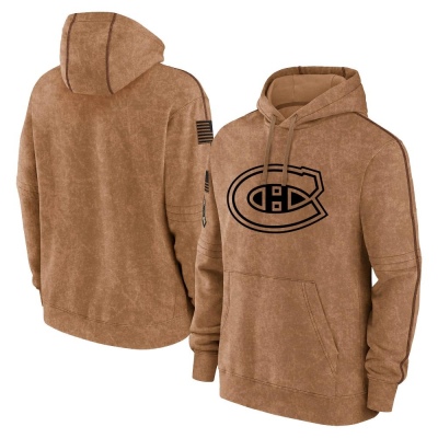 Men's Montreal Canadiens 2023 Salute to Service Club Pullover Hoodie - Brown