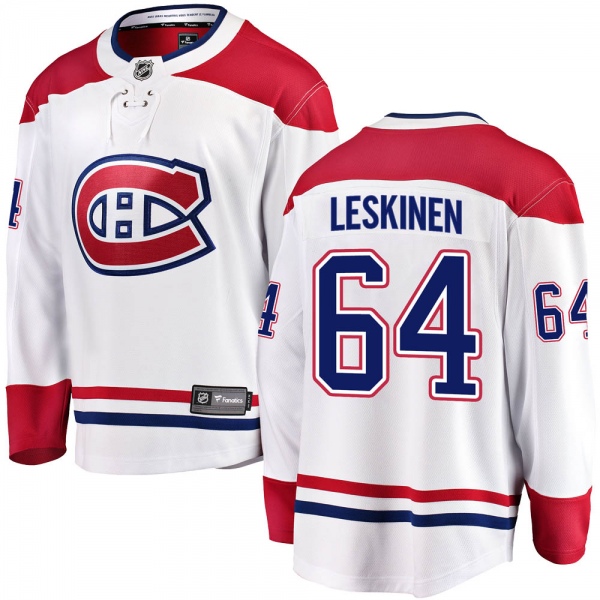 Men's Otto Leskinen Montreal Canadiens Fanatics Branded Away Jersey - Breakaway White