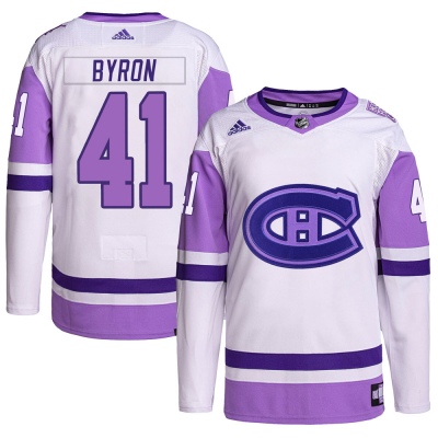 Men's Paul Byron Montreal Canadiens Adidas Hockey Fights Cancer Primegreen Jersey - Authentic White/Purple