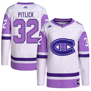 Men's Rem Pitlick Montreal Canadiens Adidas Hockey Fights Cancer Primegreen Jersey - Authentic White/Purple