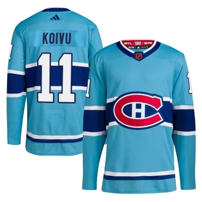 Men's Saku Koivu Montreal Canadiens Adidas Reverse Retro 2.0 Jersey - Authentic Light Blue