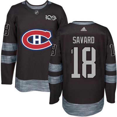Men's Serge Savard Montreal Canadiens 1917- 100th Anniversary Jersey - Authentic Black