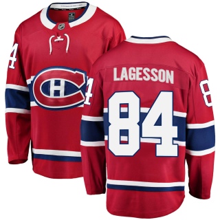 Men's William Lagesson Montreal Canadiens Fanatics Branded Home Jersey - Breakaway Red