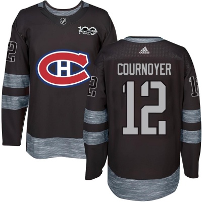 Men's Yvan Cournoyer Montreal Canadiens 1917- 100th Anniversary Jersey - Authentic Black