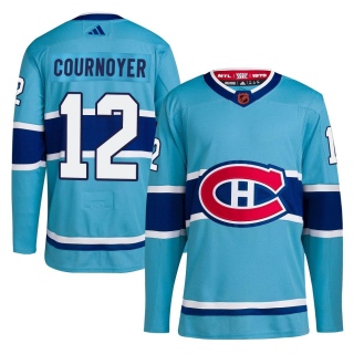 Men's Yvan Cournoyer Montreal Canadiens Adidas Reverse Retro 2.0 Jersey - Authentic Light Blue